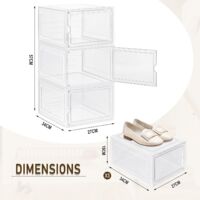 Scatole Portascarpe Trasparenti Impilabili WOLTU - Set 18, Coperchio Magnetico, 35x25x19 Cm, Salvaspazio