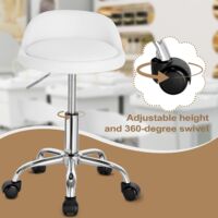 Sgabello Con Ruote WOLTU Regolabile - Velluto Rosa, Per Estetista, Salone, Ufficio - Foto 9