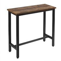 WOLTU Tavolo da Bar Rettangolare Alto Tavolino Bancone per Cucina Metallo Legno Legno Vintage+nero