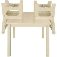 Tavolo Da Gioco Per Bambini WOLTU - Con 2 Sedie, 60x50x48 Cm, In MDF, Colore Grigio E Bianco - Foto 4