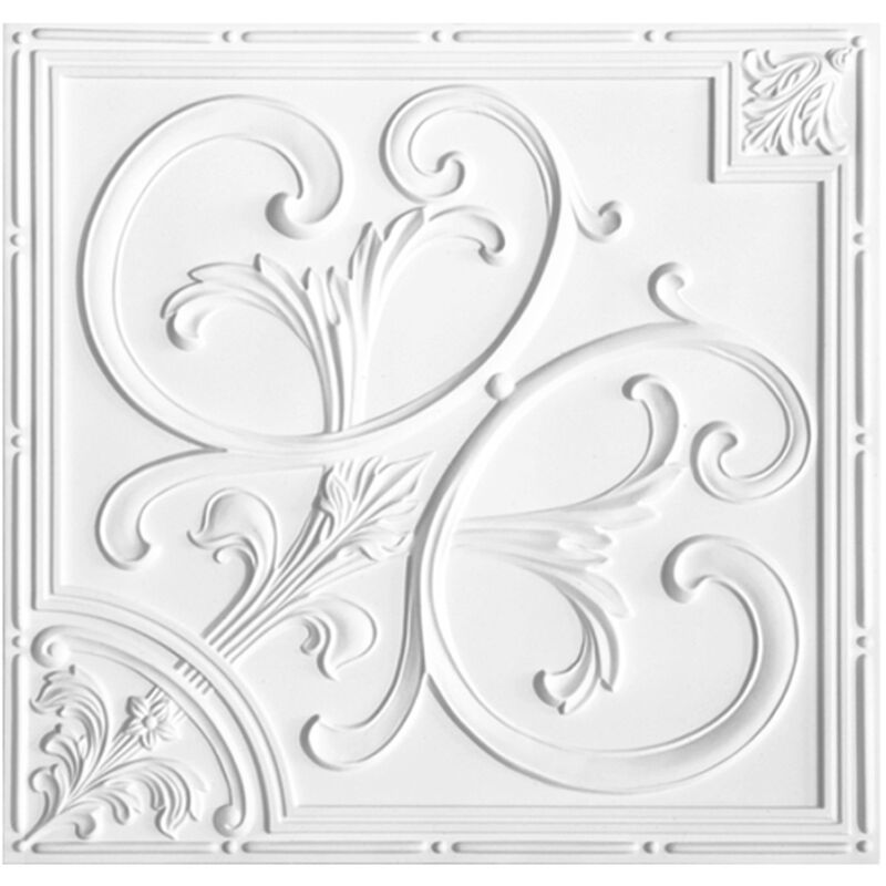 Piastrelle soffitto polistirolo XPS - bianco molti motivi 50x50cm -  confezione risparmio n.01 a n.69: No.