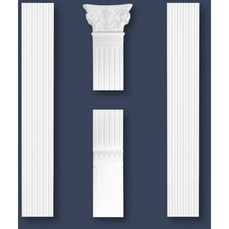 MARBET DESIGN Pilastro Styrofoam Parete Pila Stucco Decorazione Colonna Flauto: PL-01 (de), weiß (de)
