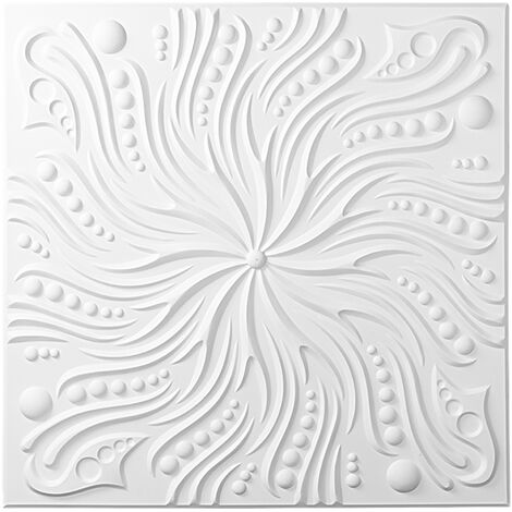 1 pezzo Piastrella per soffitto PU antiurto Perfect 61x61cm B4006 (1/4)