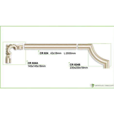 Ornamento Parete HEXIM In PU - Decorazione Per Interni Ed Esterni 173x328mm