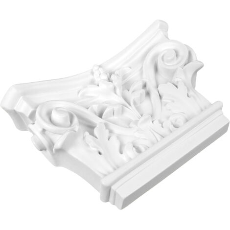 Pilastro Decorativo Hexim In Schiuma PU, 450x40mm, Rilievo Murale, Verniciabile, Per Interno Ed Esterno