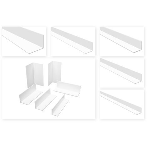 Strisce angolari PVC bianco 2m - isoscele, spessore da 1 a 4mm - HJ: 70x70 mm, 3 mm