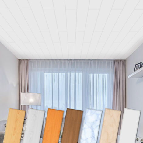 Pannelli per soffitto in XPS Styrofoam - rivestimento leggero e stabile - molti modelli e colori: P-08 Bianco, 2 metri quadrati