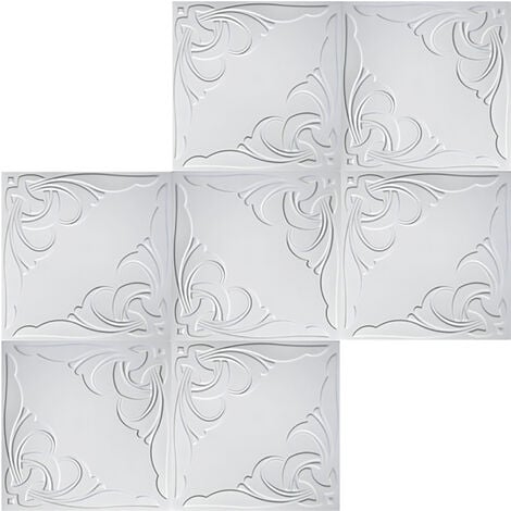 Piastrelle soffitto polistirolo XPS - bianco molti motivi 50x50cm -  confezione risparmio n.71 a n.116: No.
