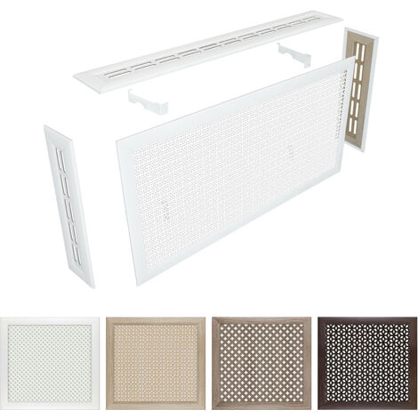 HEXIM Copriradiatore in HDF e MDF - varie dimensioni 90/120/150 cm copertura per riscaldamento: Quercia Sonoma, Pannello superiore - 90x17cm