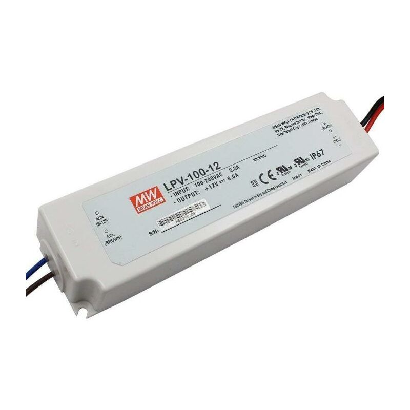 Mean Well LPV-100-12 Trasformatore per LED Tensione costante 102 W 0 - 8.5  A 12 V/DC non dimmerabile, Protezione sovrac