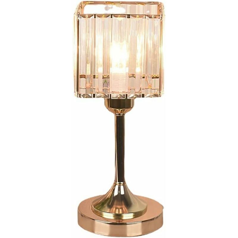 Lampe en cristal, lampe USB, boule de cristal argentée, lampe de chevet en  bois, réglable, légère et moderne.