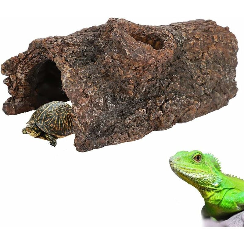 Abri pour Reptiles - Terrarium - Cachette - Rampe pour Tortue - Plateforme  - Décoration d'habitat - Humidificateur - Cachette en résine
