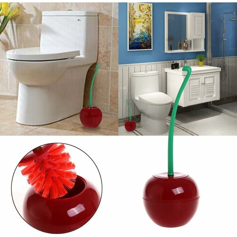 Brosse WC Créative Rouge En Forme Cerise Pour Salle de Bain
