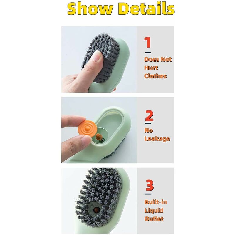 Brosse de nettoyage multifonctionnelle à poils souples pour liquides, pour  chaussures et vêtements, pour usage quotidien, 1/2 pièces