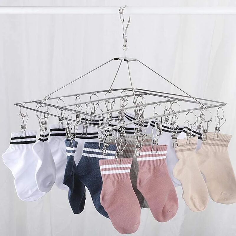 2 Pièces 32 Pinces À Linge Cintre Étendoir À Chaussettes - Temu France