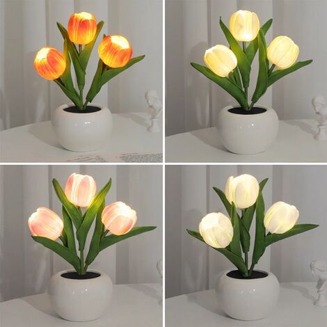 Mini lampe led en forme de tulipe, luminaire décoratif d'intérieur