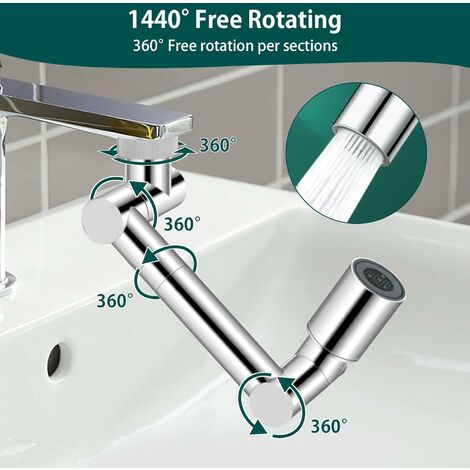 Rallonge de robinet 1440° – Rallonge de robinet pivotante pour