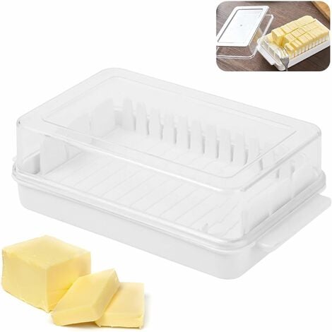 Plat à beurre, plat à beurre en plastique à couvercle, diviseur de beurre,  boîte à beurre auxiliaire, garde-fromage pour boîte à beurre pour  réfrigérateur