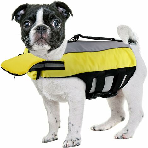 Gilet de sauvetage chien Taille XL : 65 cm Jaune & Noir