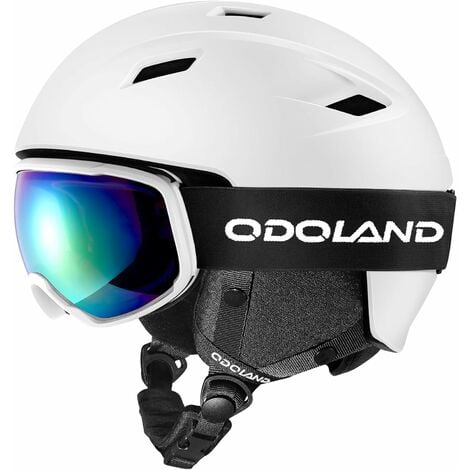 Kit casque de ski avec lunettes de ski, casque de snowboard pour adultes,  jeunes et enfants, protection UV 400 et coupe-vent, casque de sport pour ski,  snowboard et patinage