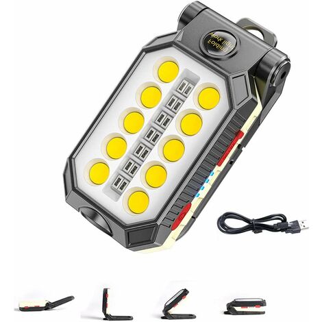 Baladeuse LED Rechargeable USB-C, 5 modes d'éclairage, 450 lumens