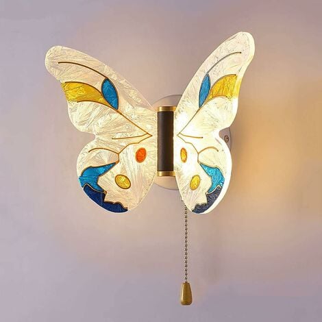 Veilleuse papillon lumineuse créative à sept couleurs, applique