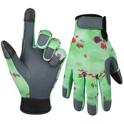 Vert - taille L, Gants de jardinage Femme cuir, antiadhésif manche longue,  gants de jardinage femme élégants