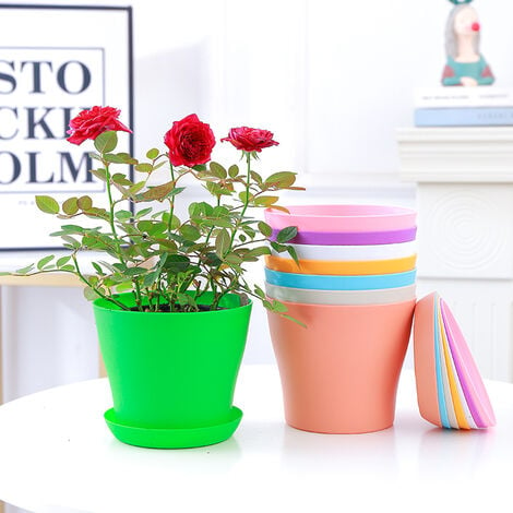 8 Pcs 10 cm Petite Pots de Plantes Colorées en Plastique Pots De
