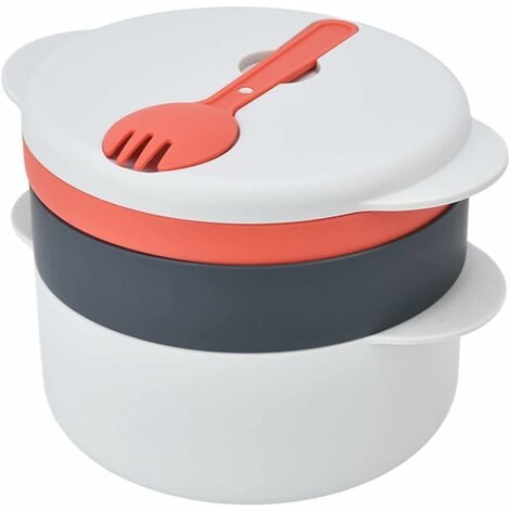 Cuiseur vapeur Double en plastique, four à micro-ondes rond avec couvercle,  ustensiles de cuisine, outils de cuisine