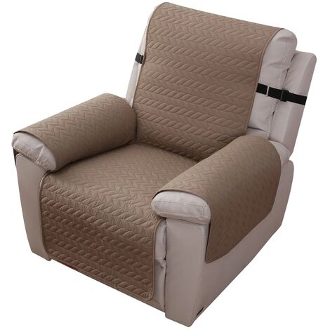 Housse de protection réversible pour fauteuil, coloris beige/marron