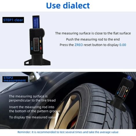 Jauge intelligente de profondeur de bande de roulement de pneu à code  couleur en millimètres - Outil professionnel pour motos et voitures