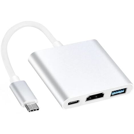 Adaptateur USB C vers HDMI 4K, adaptateur multiport USB Type C vers HDMI PD  100 W USB 3.0, adaptateur multiport AV numérique USB-C pour Thunderbolt 3,  Mac, Mac Book, Mac Book Pro