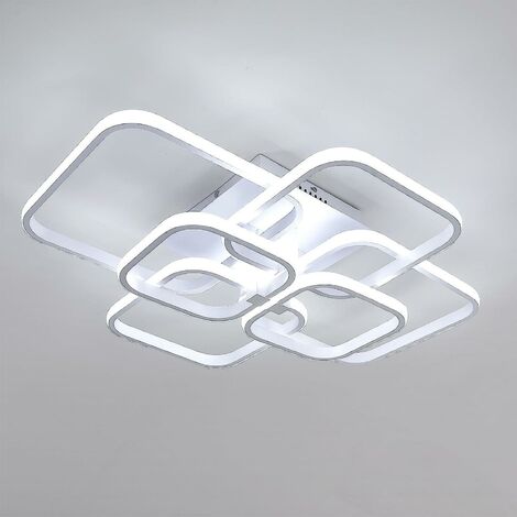 Plafonnier LED LINES carré (40W) en aluminium noir