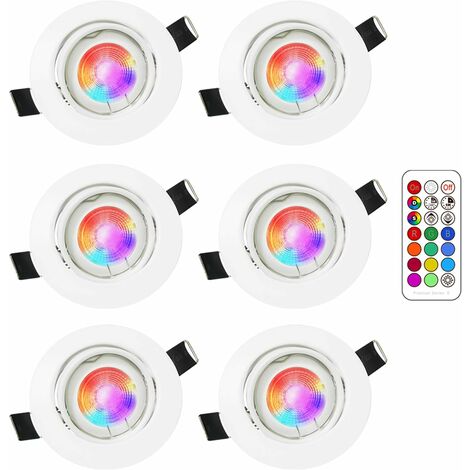 Spot LED Encastrable Orientable RGB Couleur Changement Spots LED Encastré  5W(équivalent 50W) Blanc Naturel 4000K Plafonnier Encastré - Cdiscount  Maison