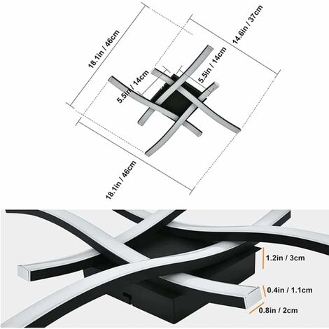 Aiskdan Plafonnier Led Moderne Incurv Panneaux Led Int Gr S De W