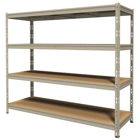 Kit scaffale legno metallo, 4 ripiani