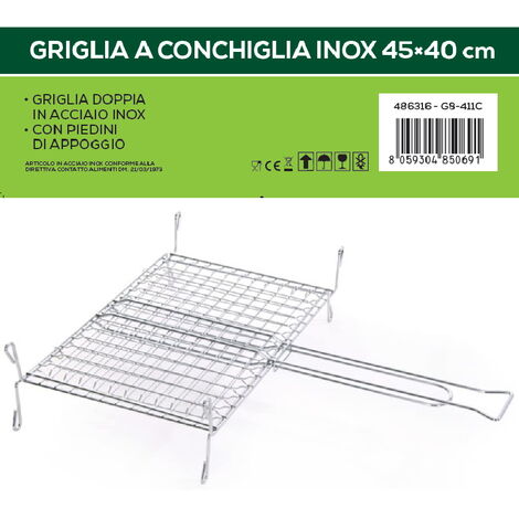 GRIGLIA GASTRONORM ACCIAIO INOX AISI 304 GN 2/1 - cm 65x53