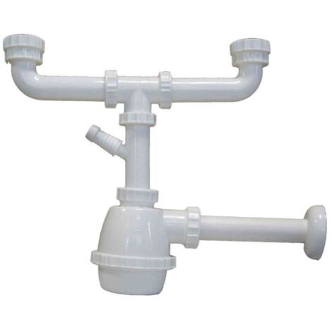 Idro-bric sifone moplen 2 vie senza piletta attacco lavandino 11/4 smk-s0004