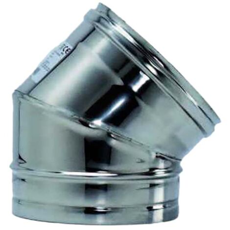 Curva 45° per canna fumaria in monoparete in acciaio inox aisi 316l Ø 100 mm