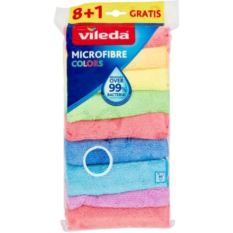 set 9 pezzi panno in microfibra vileda colori assortiti