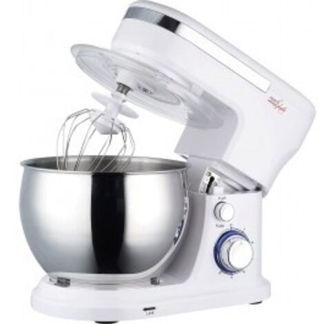 Sbattitore con base 1000 W – Impastatrice planetaria 5L – Fruste in acciaio per impasto e miscelatura – Colore bianco – Lgvshopping (1/5)