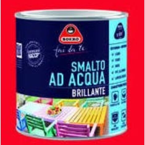 Smalto ad acqua per interni/esterni rosso ciliegia lt.0,5