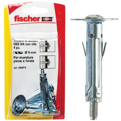 Fischer Tasselli acciaio SBS 9/2 K con gancio medio (4 Pz.)
