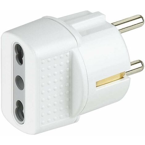 Bticino kit - adattatore spina tedesca e presa bipasso colore bianco s3625de