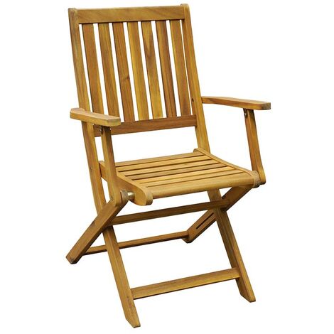 Sedia amalfi pieghevole con braccioli in legno di acacia