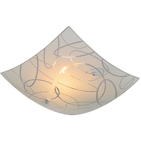 Plafoniera spirelli vetro decoro cerchi 30x30 (1/6)