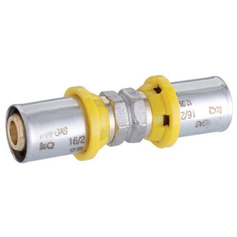 Raccordo diritto intermedio a pressare per multistrato gas  Pollici: 16x16 mm