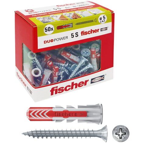 Tasselli + viti in scatola Fischer duopower 5 s y Ø 5 mm 50 pz