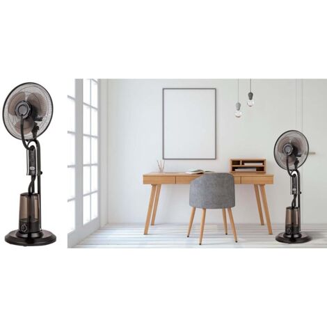 Ventilatore nebulizzatore, potenza 75w, 40x40xh.127 cm, capacitÀ 3,2 lt, 3 velocitÀ selezionabili, con telecomando, timer 7,5 ore, colore nero