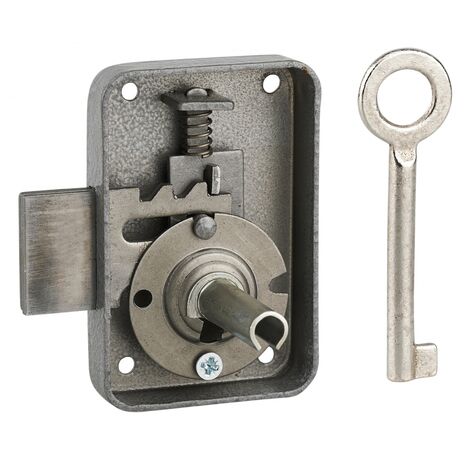 THIRARD - Serrure de meuble Paris pour porte d'ameublement, droite, axe 25mm, 50x70mm, gris, 1 clé - THIRARD